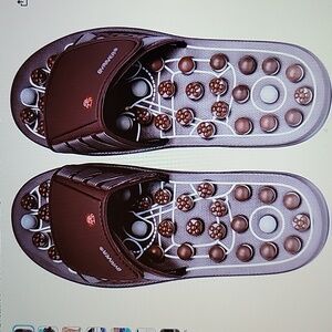 BYRIVER Acupuncture foot massage slippers reflexology no fatigue sciatica L NEW…